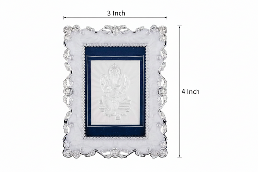 Ganeshji Frame - 999 Pure silver , 3 x 4 Inch