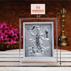 Mahakali Ma Frame - 999 Pure silver , 3.5 x 4.5 Inch