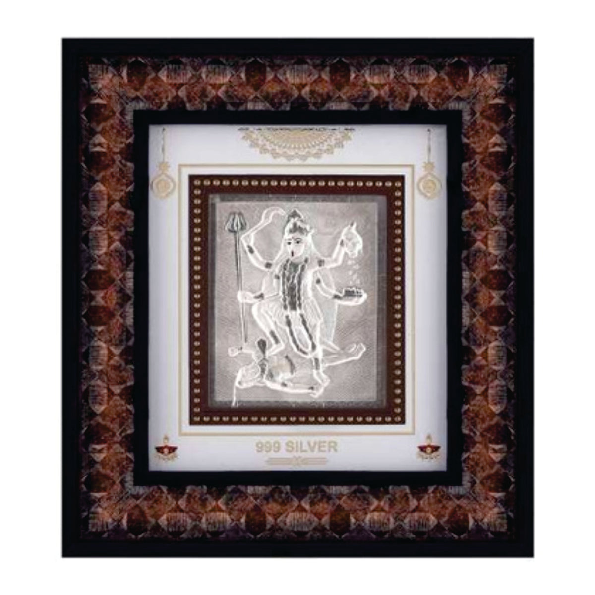 Mahakali Maa Frame - 999 Pure silver , 9 x 10 Inch