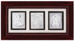 Mahavir-Navkar Mantra-Parshwanath Frame - 999 Pure silver , 8 x 14 Inch