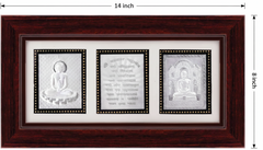 Mahavir-Navkar Mantra-Parshwanath Frame - 999 Pure silver , 8 x 14 Inch