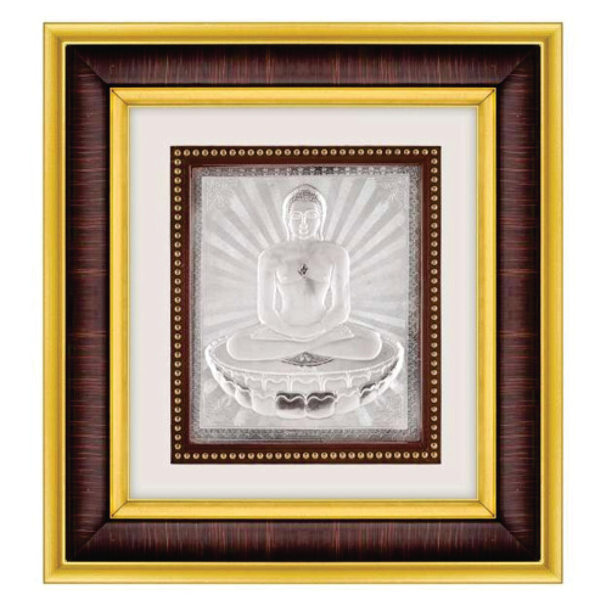 Mahavir Swami Frame - 999 Pure silver , 10 x 11 Inch
