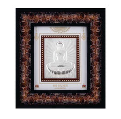 Mahavir Swami Frame - 999 Pure silver , 7 x 8 Inch