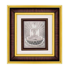 Mahavir Swami Frame - 999 Pure silver , 8.5 x 9.5 Inch