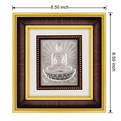 Mahavir Swami Frame - 999 Pure silver , 8.5 x 9.5 Inch