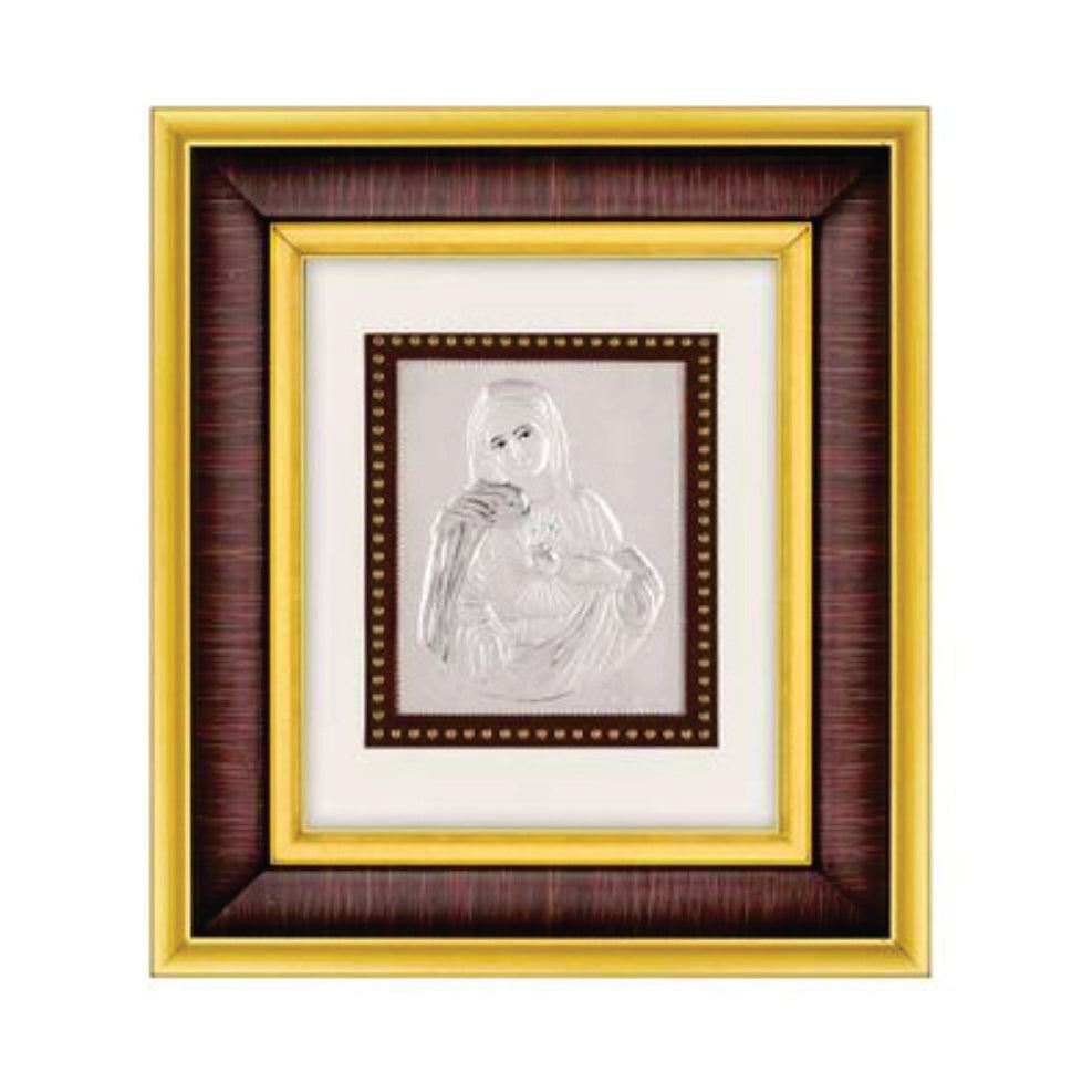 Mother Mary Frame - 999 Pure silver , 7 x 8 Inch
