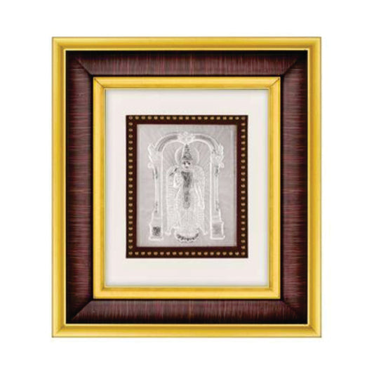Meenakshi Amman Frame - 999 Pure silver , 7 x 8 Inch