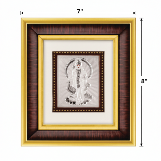 Murugan Frame - 999 Pure silver , 7 x 8 Inch