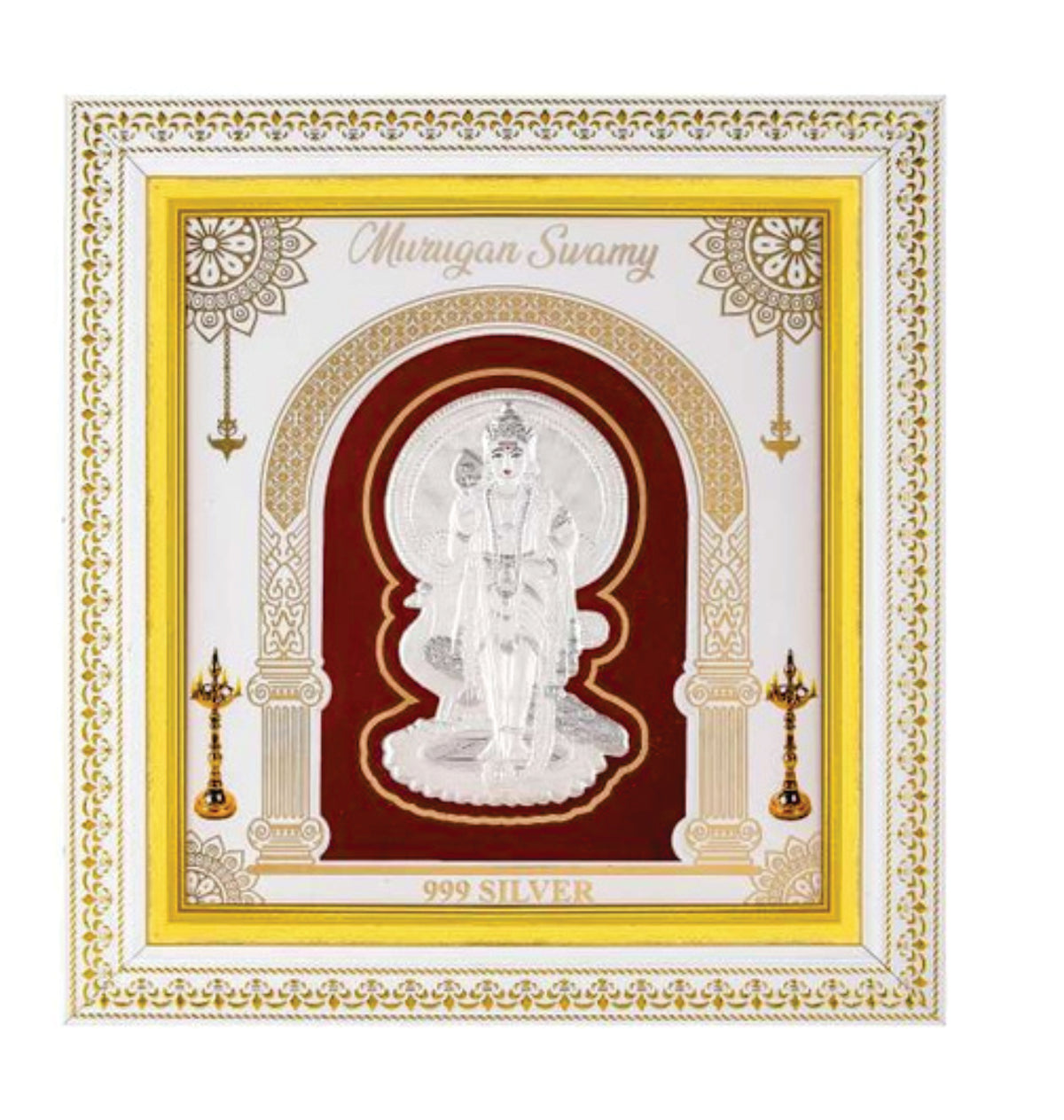 Murugan Frame - 999 Pure silver , 11 x 12 Inch
