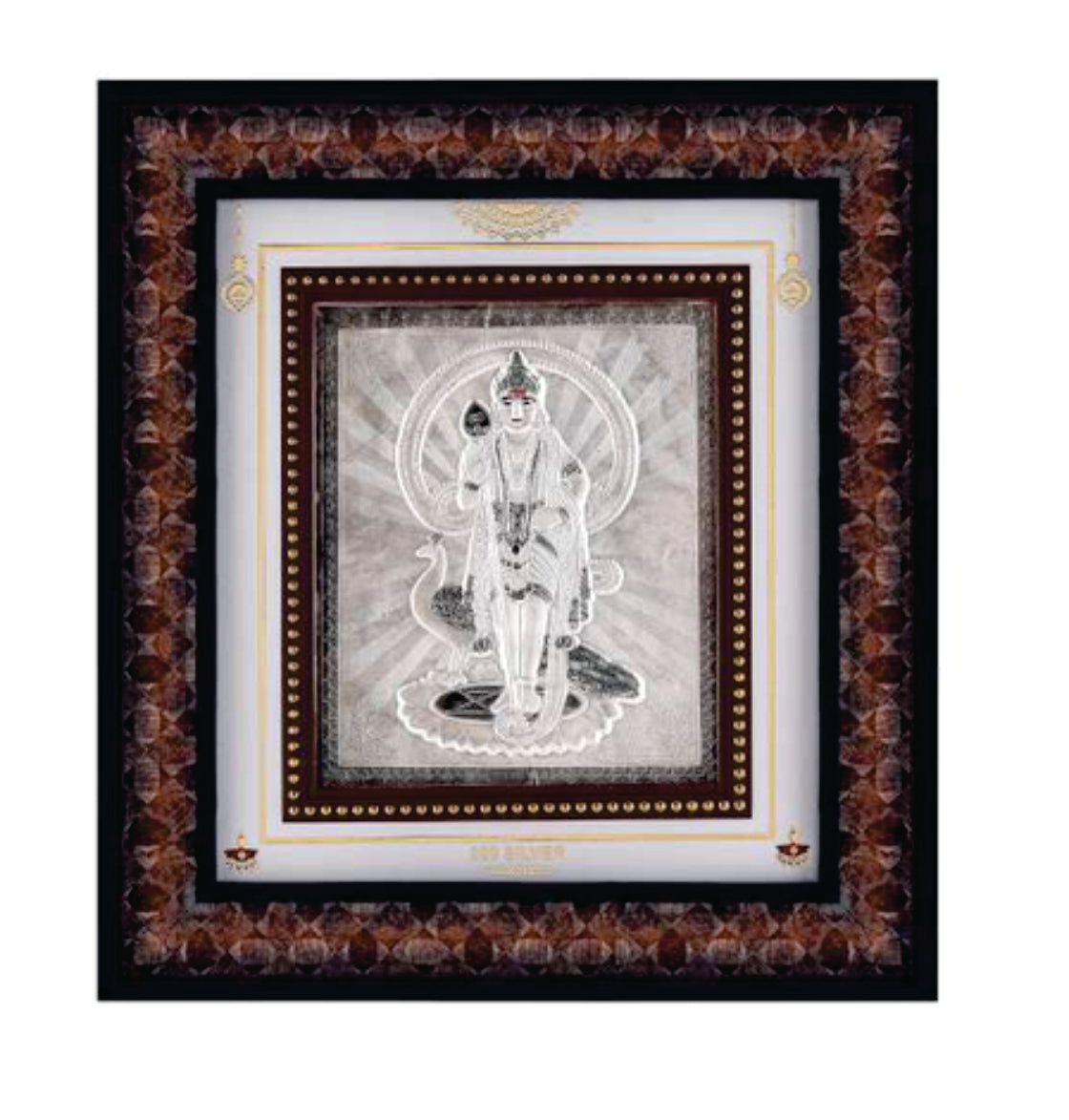Murugan Frame - 999 Pure silver , 10 x 11 Inch