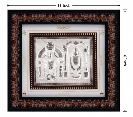 Padmavati Balaji Frame - 999 Pure silver , 10 x 11 Inch