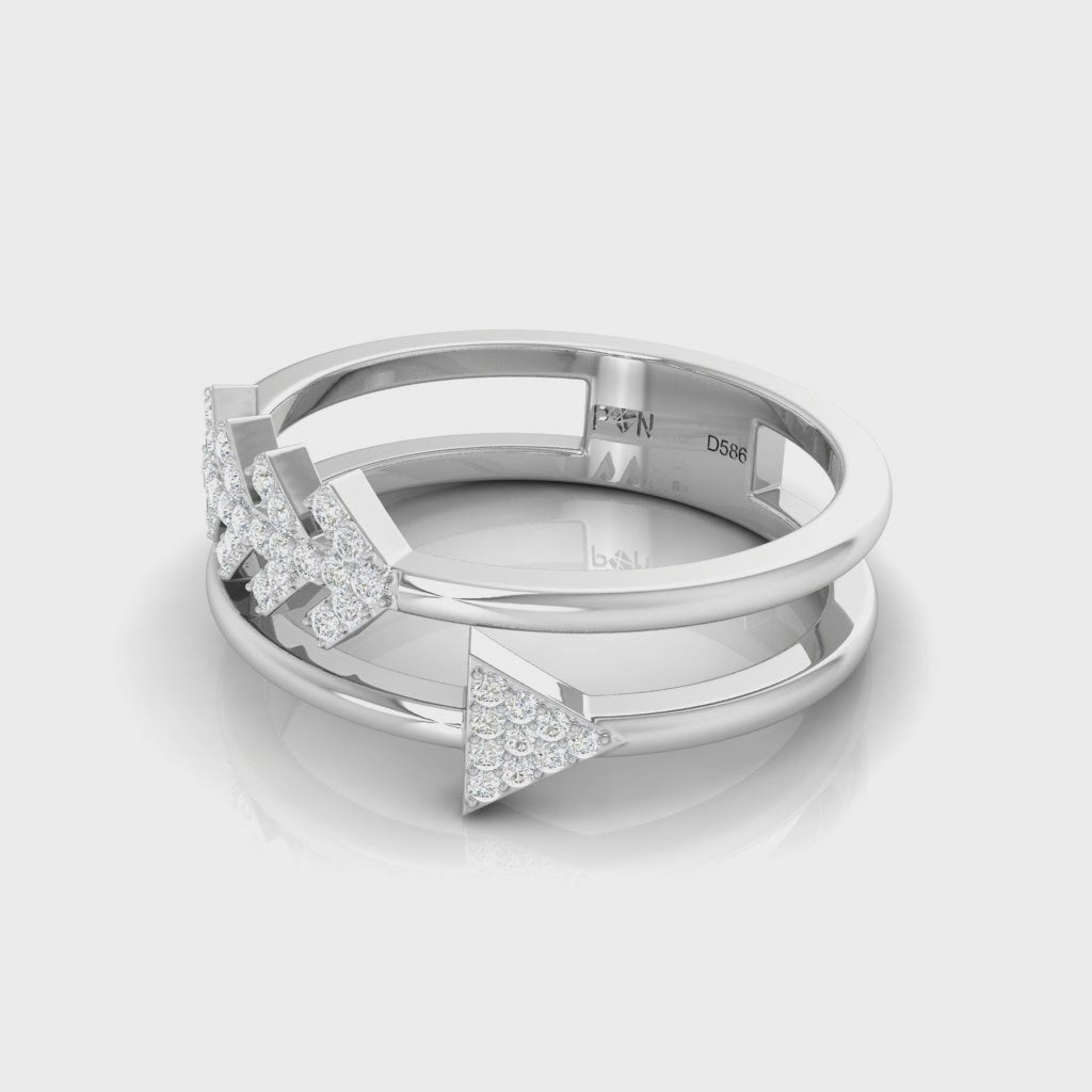 Arrowhead & Crown Style Open Accent Ring