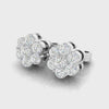 Classic Round Diamond Floral Stud Earrings