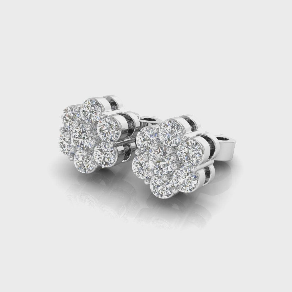 Flower Cluster Stud Earrings