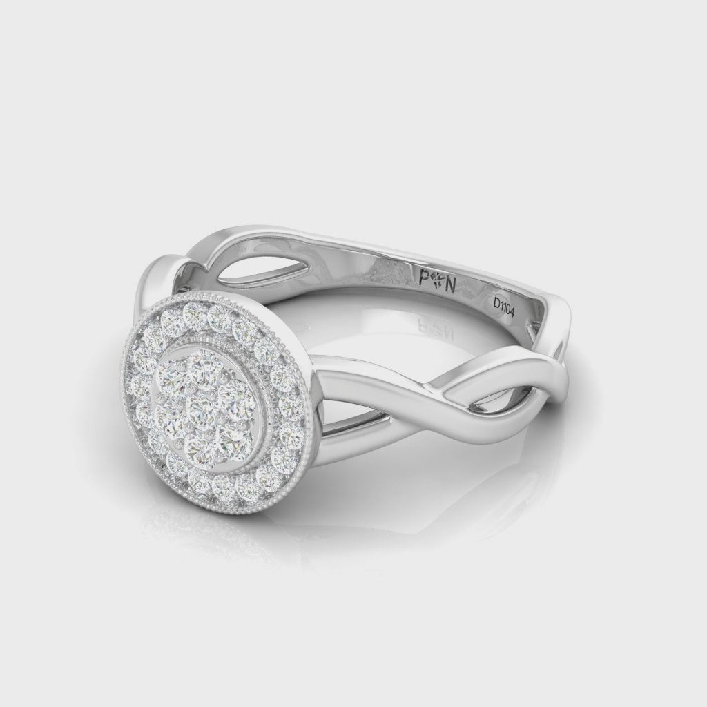 Durable Gold Cluster Diamond Anniversary Ring