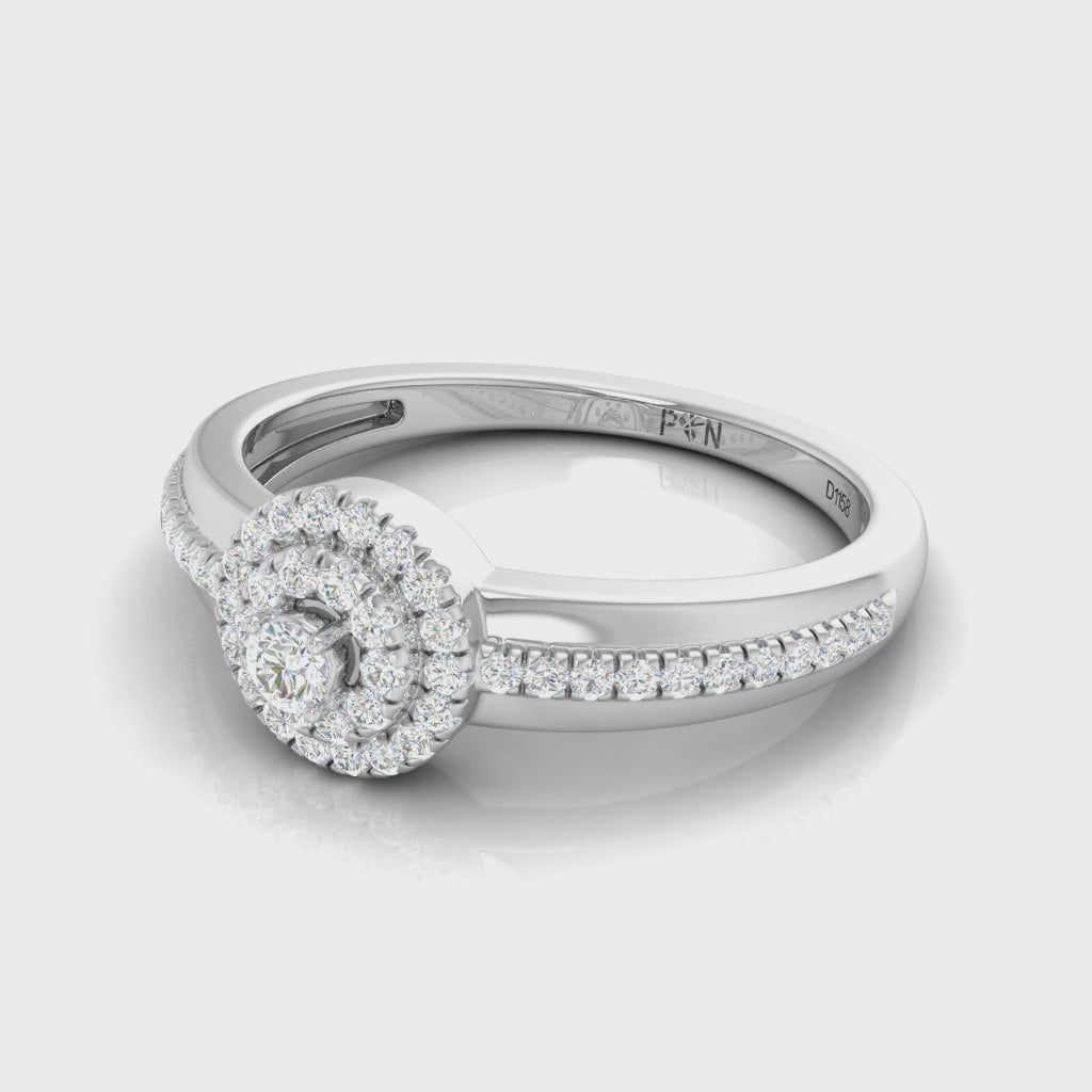 Elegant Radiant Flower Gold Diamond Ring