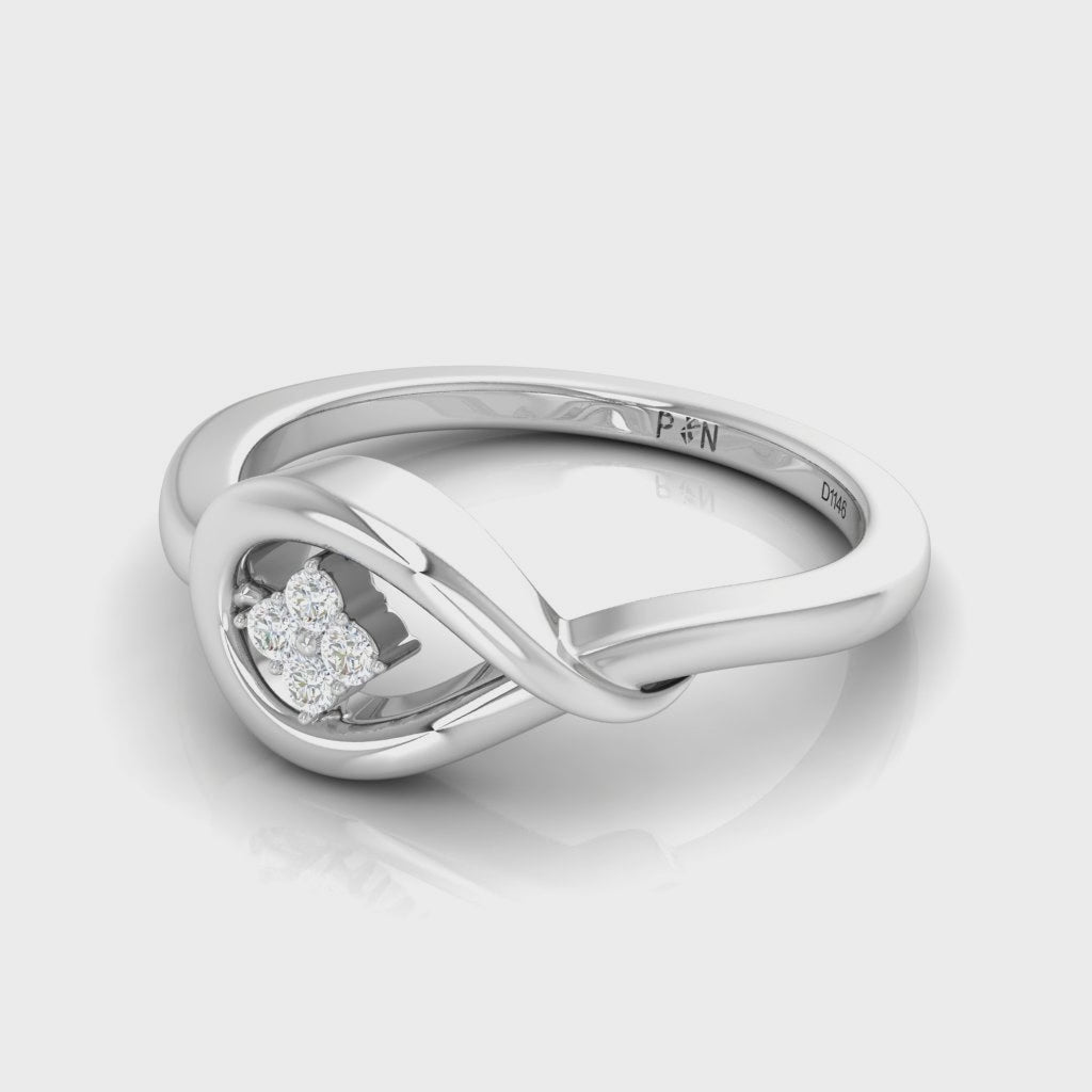 Sparkling Teardrop Diamond Swirl Ring