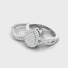Pear Shaped Diamond Halo Twisted Bridal Set Ring