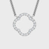 Lucky Charm Diamond Open Clover Necklace with Chain