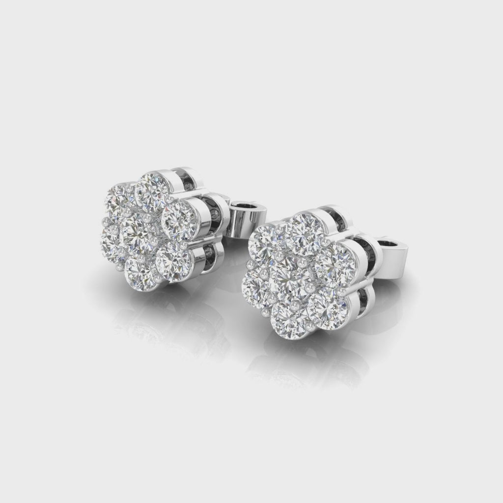 Geometric Floral Studs Earrings