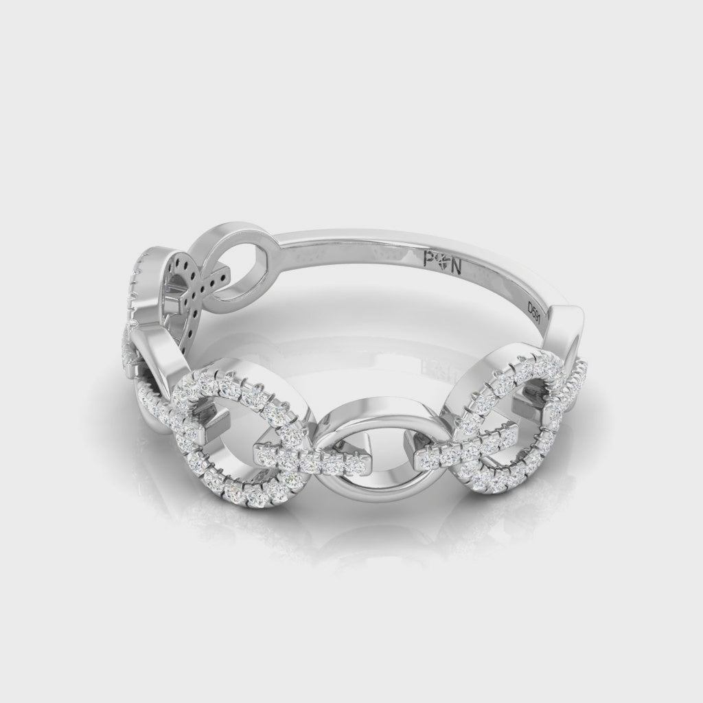 Interlocking Circle Design Diamond Accent Ring