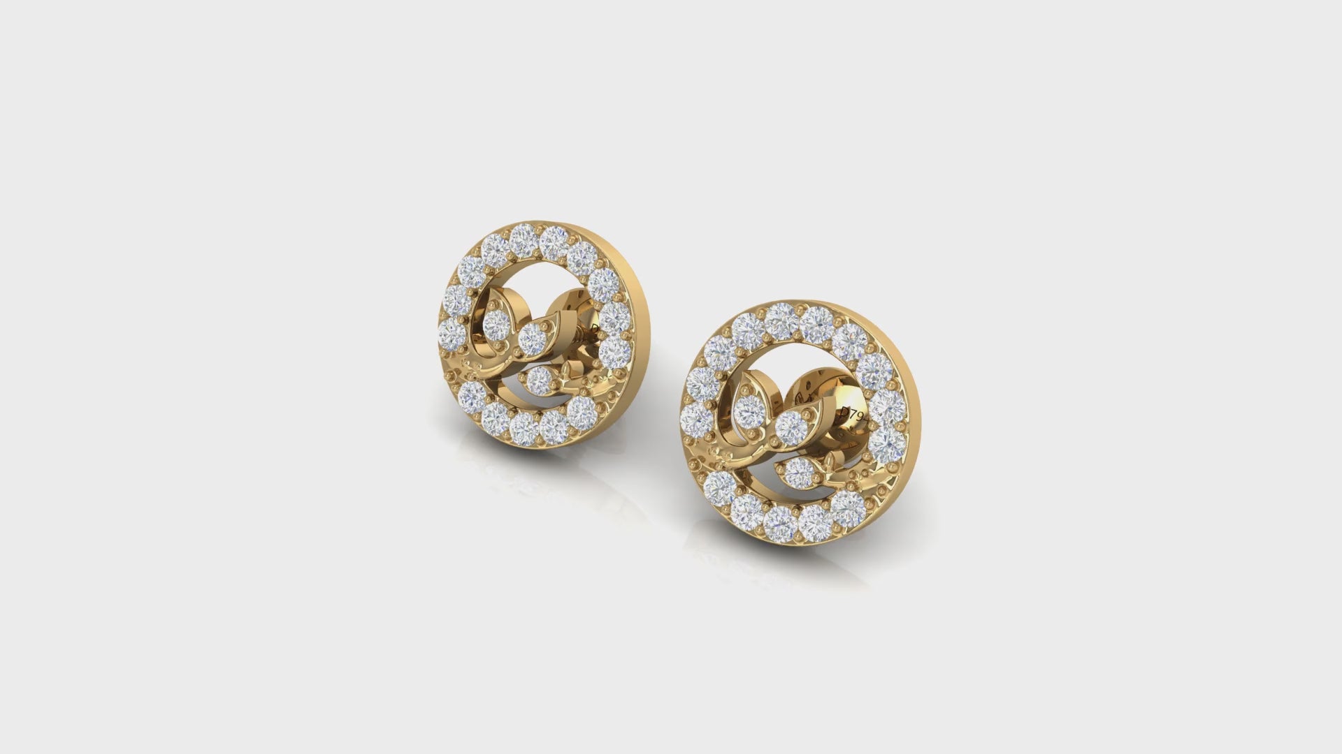 Stylized Butterfly Diamond Halo Stud Earrings