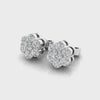 fourteen-Stone Cluster Studs Earrings