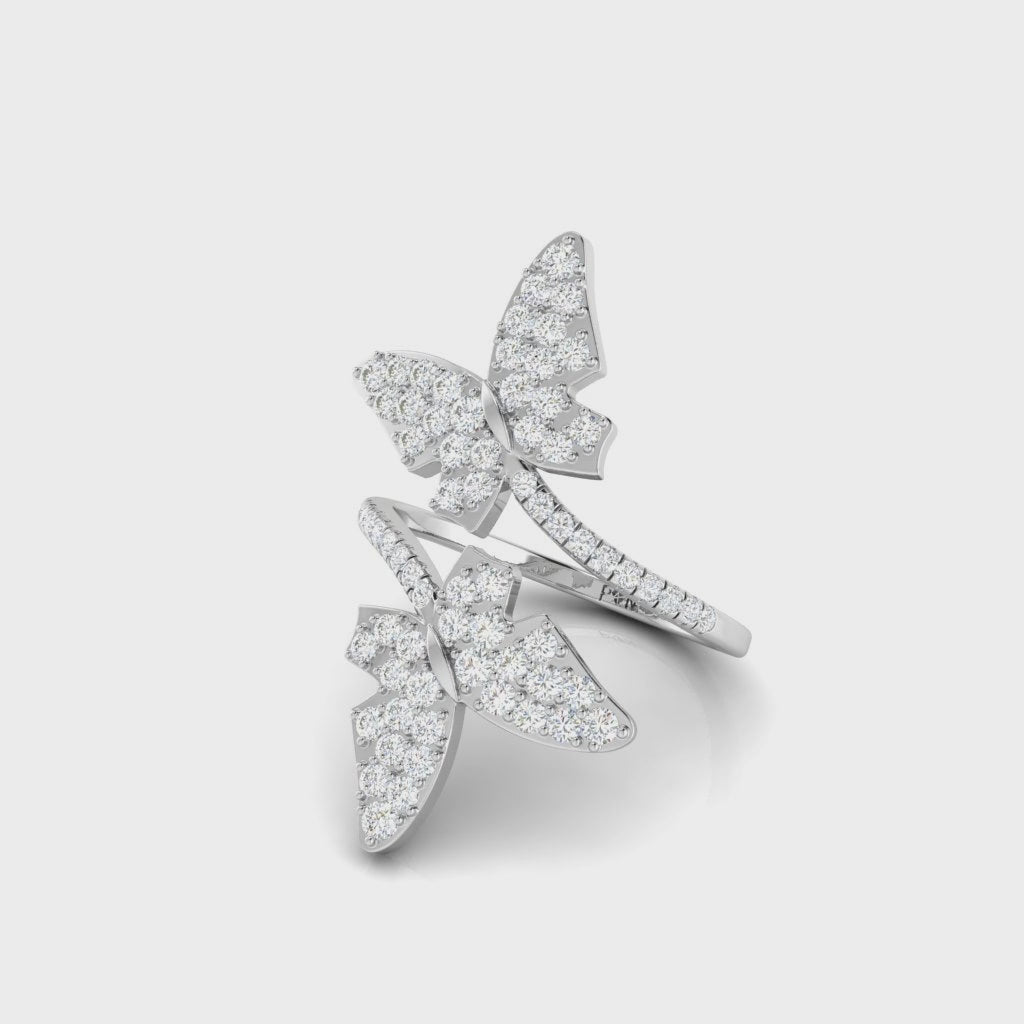 The Double Butterfly Silhouette Diamond Ring