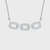 Modern Interlocking Link Diamond Necklace With Chain