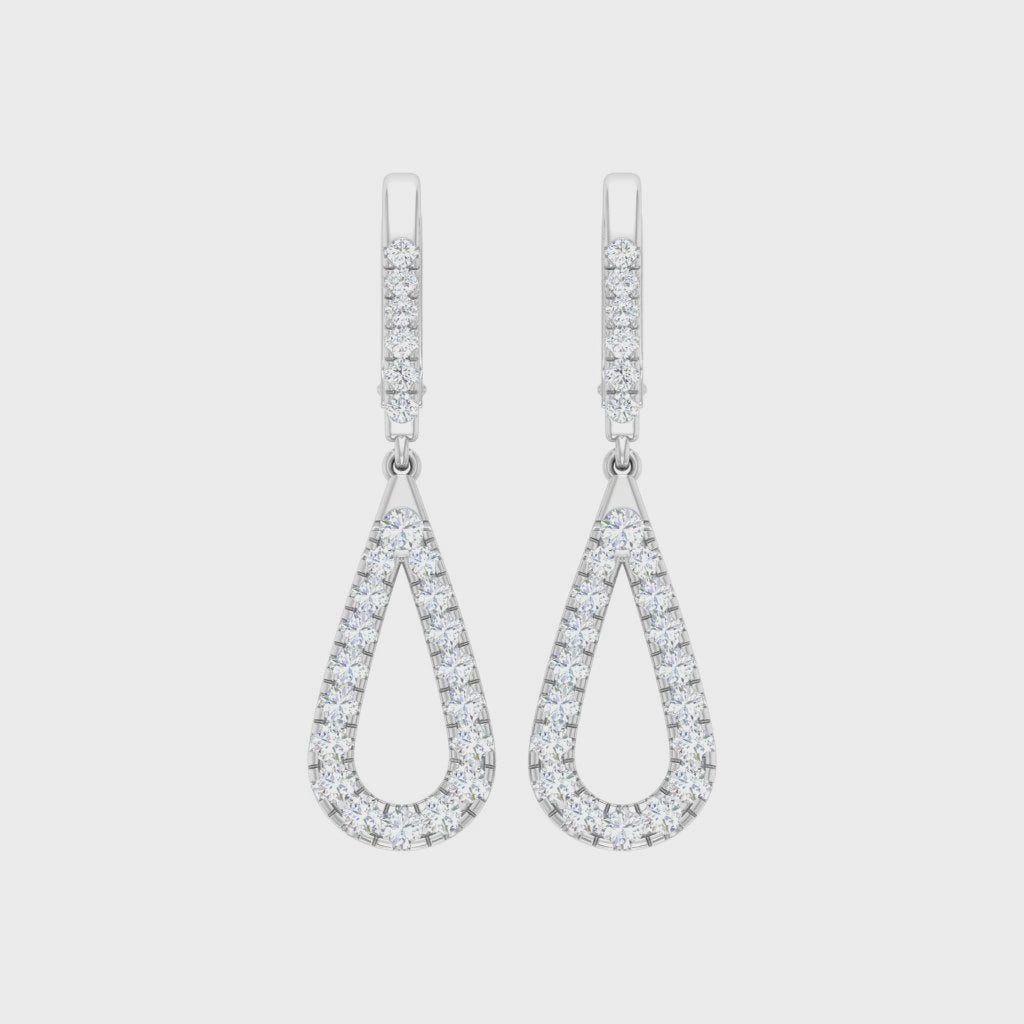 Swinging Teardrop Diamond Earrings