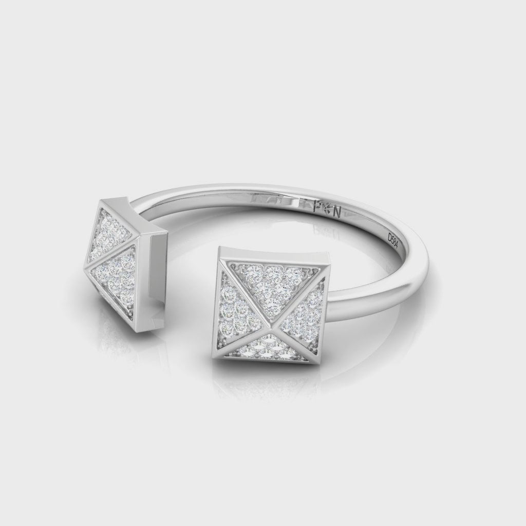 Triangle & Square Open Cuff Fashion Ring