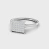 Geometric Round Diamond Cluster Ring
