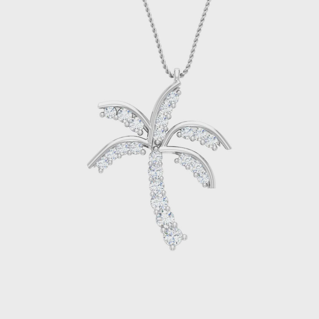 Tropical Palm Tree Necklace with Chain