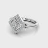 Split Shank Square Halo Diamond Engagement Ring