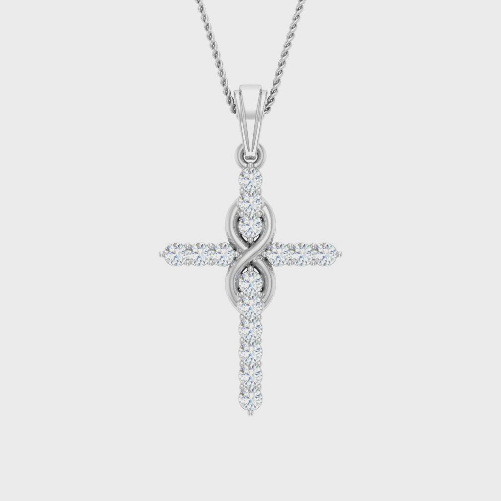 Dainty & Meaningful Diamond Cross Infinity Symbol Pendant