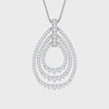 Dazzling Multi-Layered Diamond Teardrop Necklace with Chain