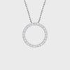 Open Circle Diamond Necklace with Chain