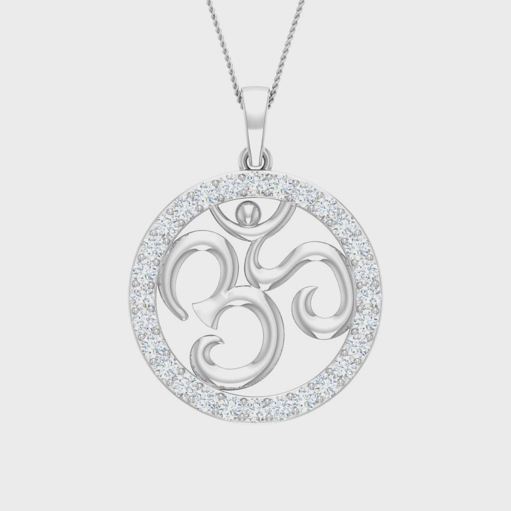 Diamond-Border Om Locket Pendant