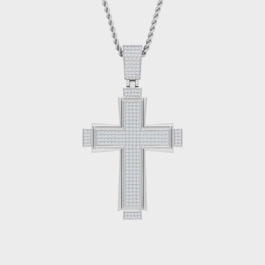 Hip Hop Style Large Iced Out Cross Pendant