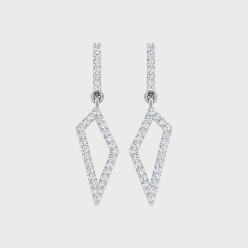 Modern Kite-shaped Diamond Earrings