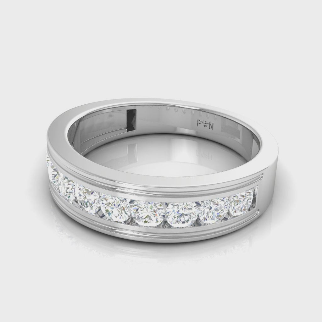 Durable Channel-Set Diamond Band Ring