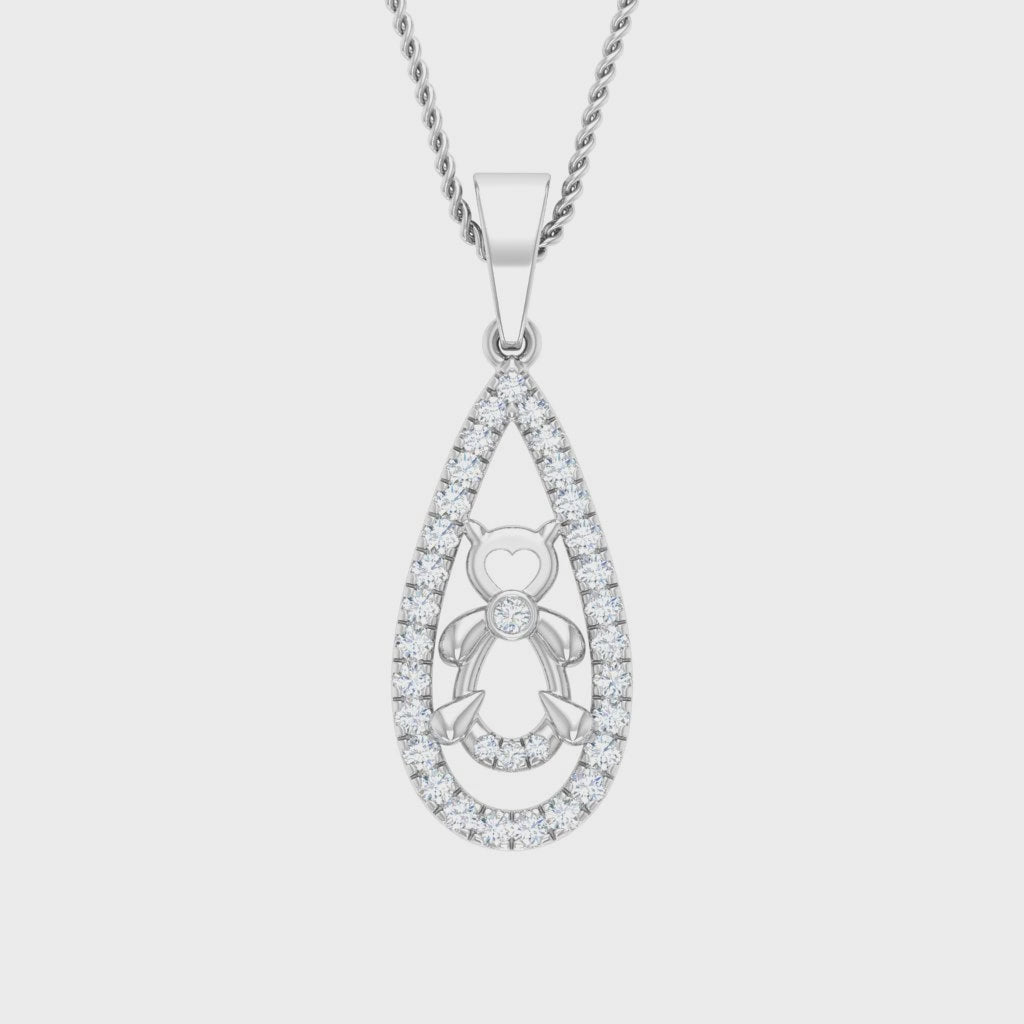 Everyday Elegance Diamond Teardrop Figure Pendant