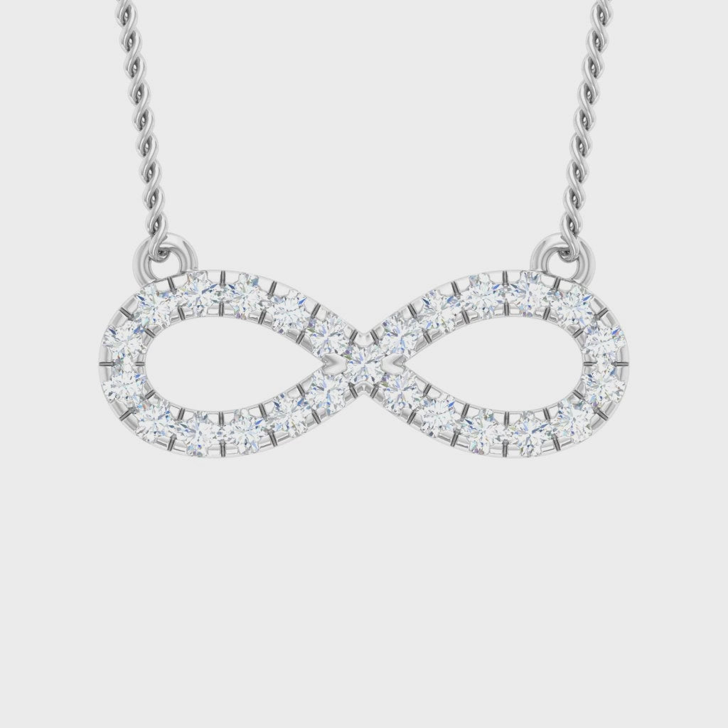 Classic Diamond-Studded Infinity Necklace with Chain