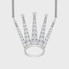Rolex Style Crown Diamond Necklace With Chain