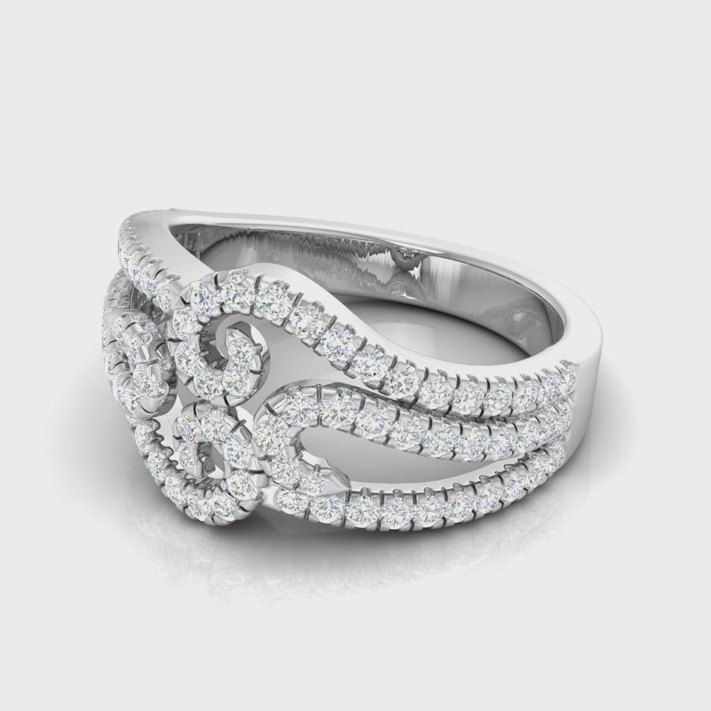 Sparkling Diamond Bypass Ring