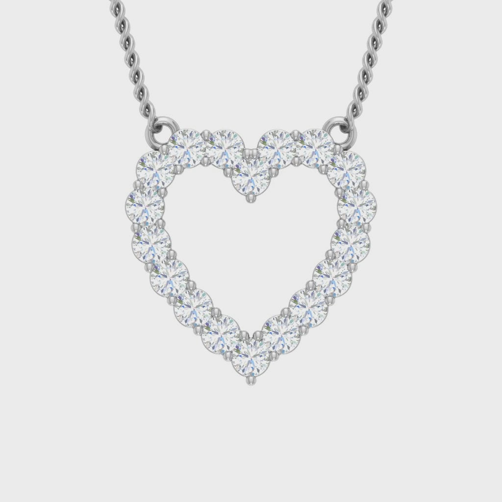 Eternal Love Diamond Heart Necklace with Chain