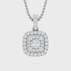 Diamond Double Halo Square Pendant