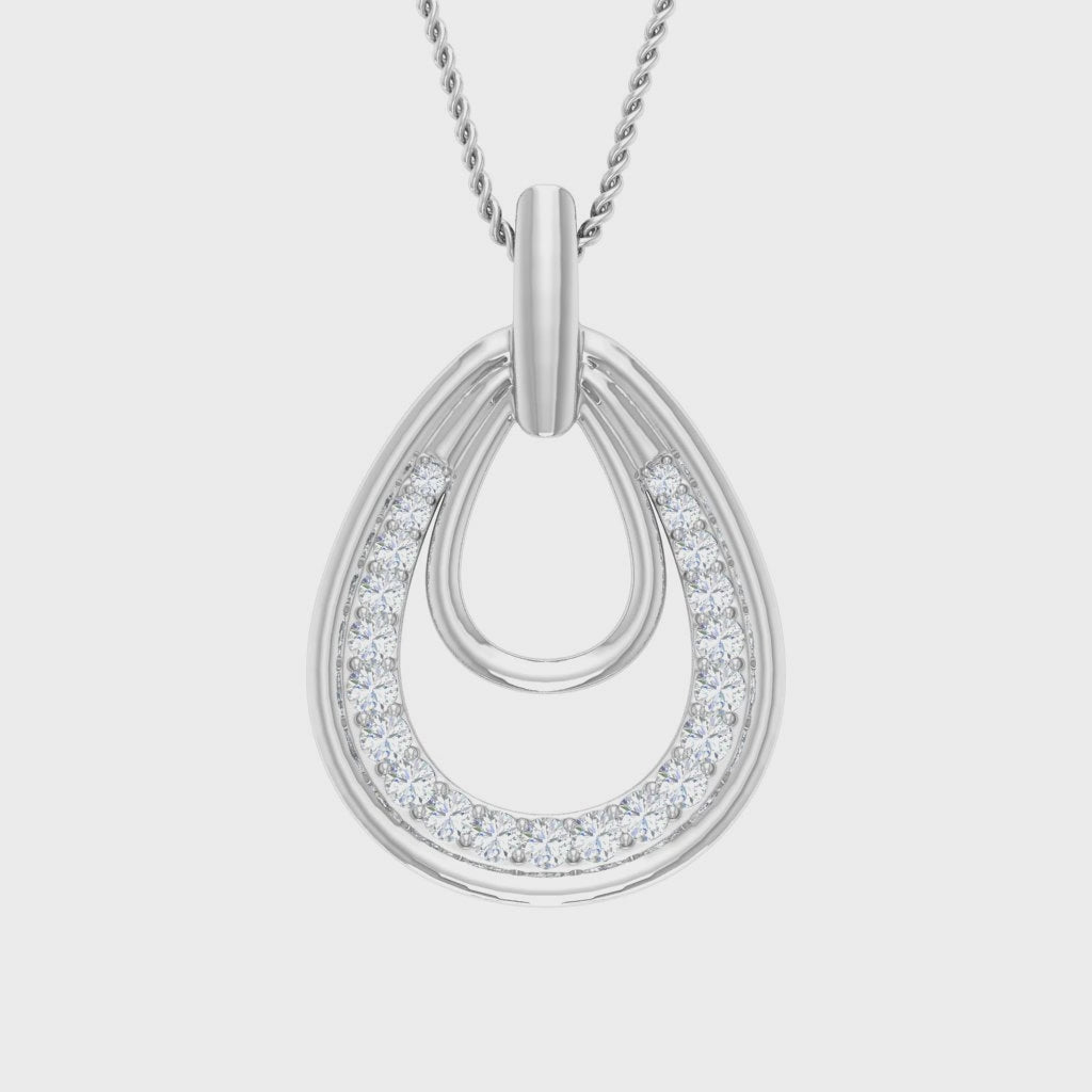 Diamond Starburst Oval Pendant