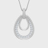 Diamond Starburst Oval Pendant