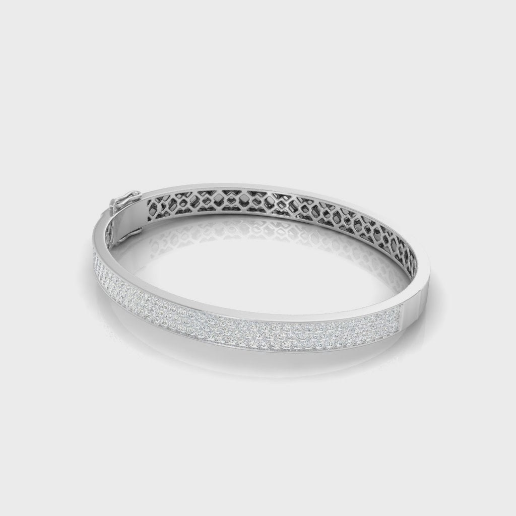 Geometric Lattice Interior Diamond Bangle